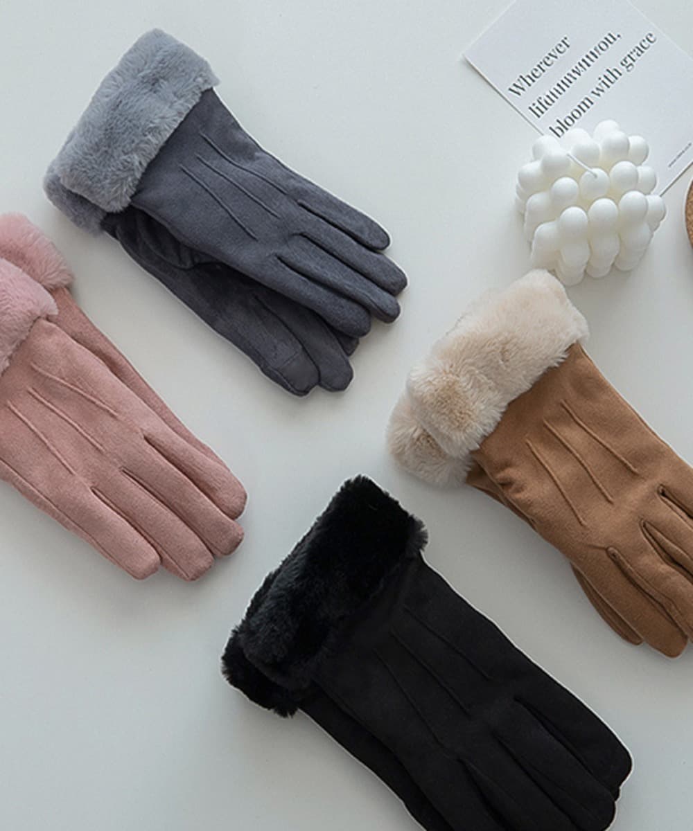 Touch-sensitive Suede Smartphone Mitts