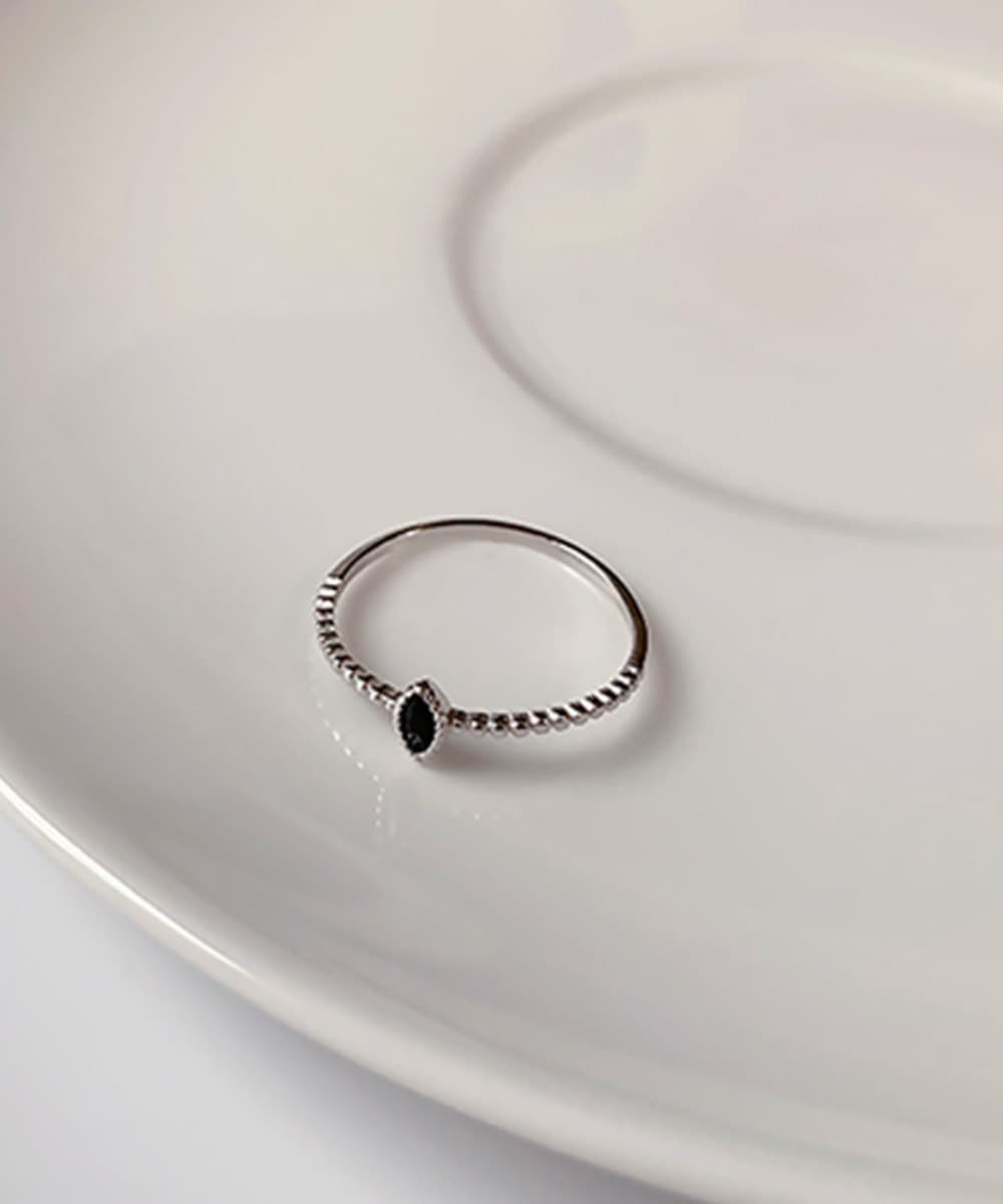 Onyx Black Stone Layered 925 Silver Ring (2 Colors)