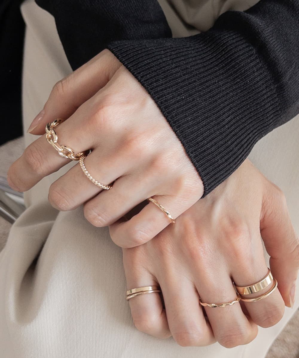 Bold Chain Layered Ring Set (set Of 8)