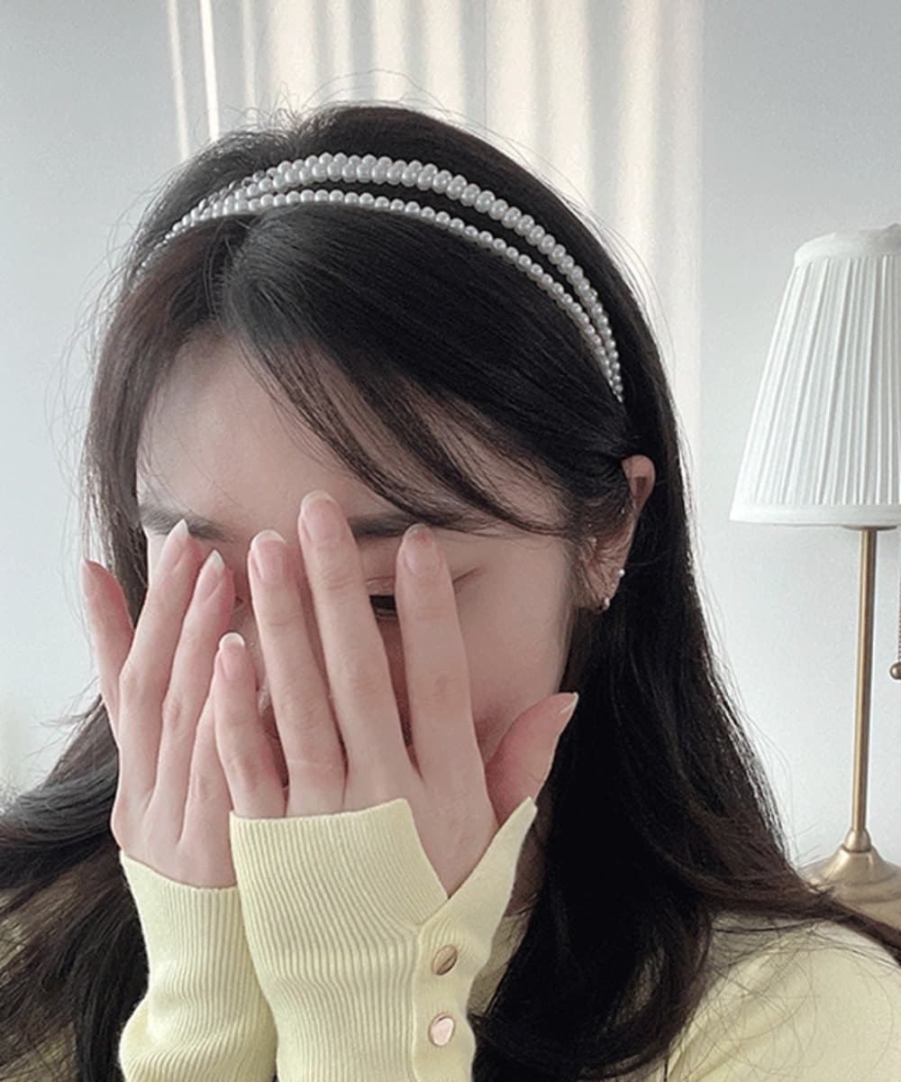 3-Line Pearl Hairband Headband