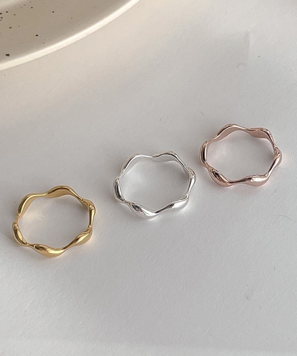 Volume Wave Ring In 925 Silver (3 Colors)