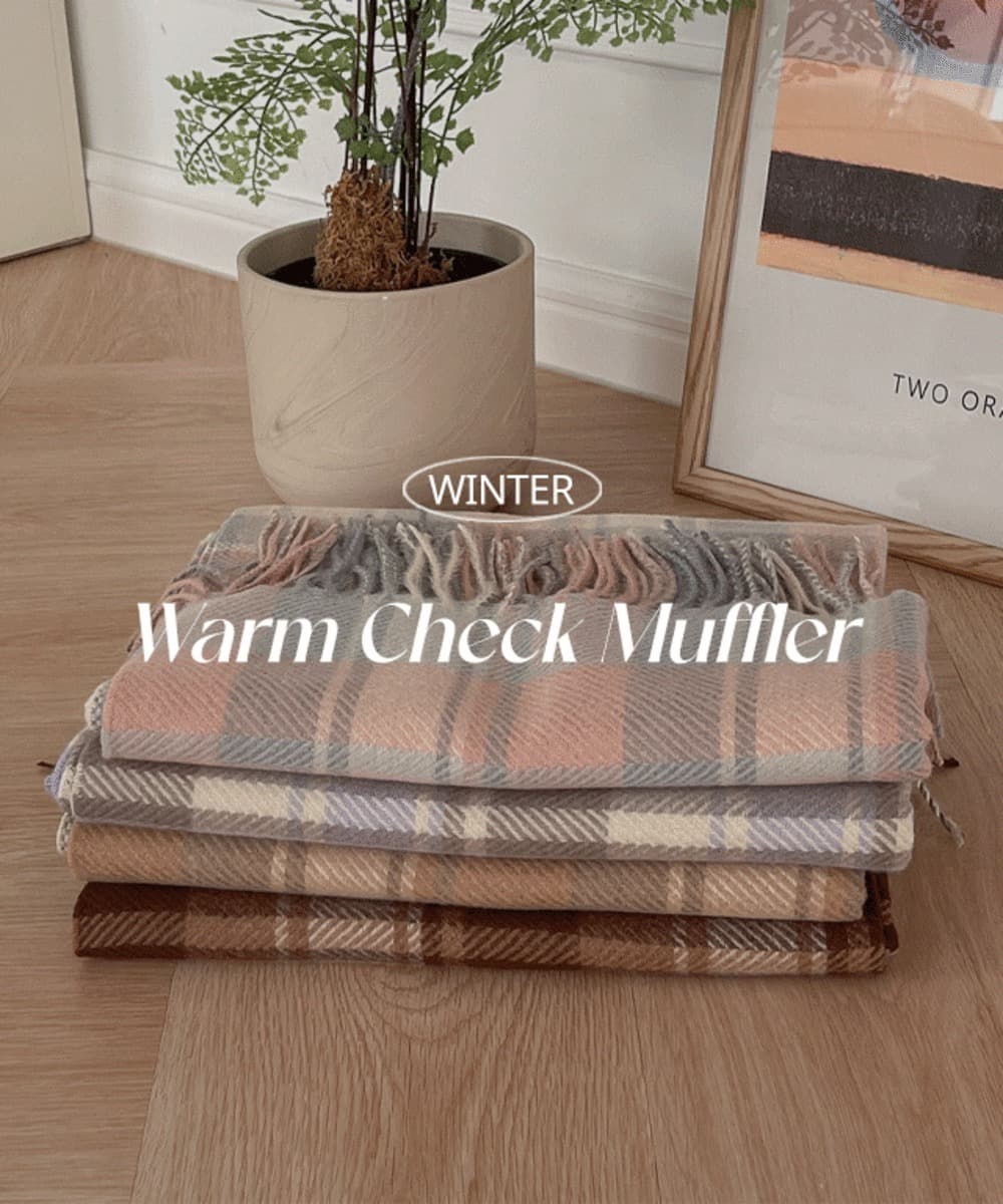 Soft Cashmere Check Scarf Neck Warmer