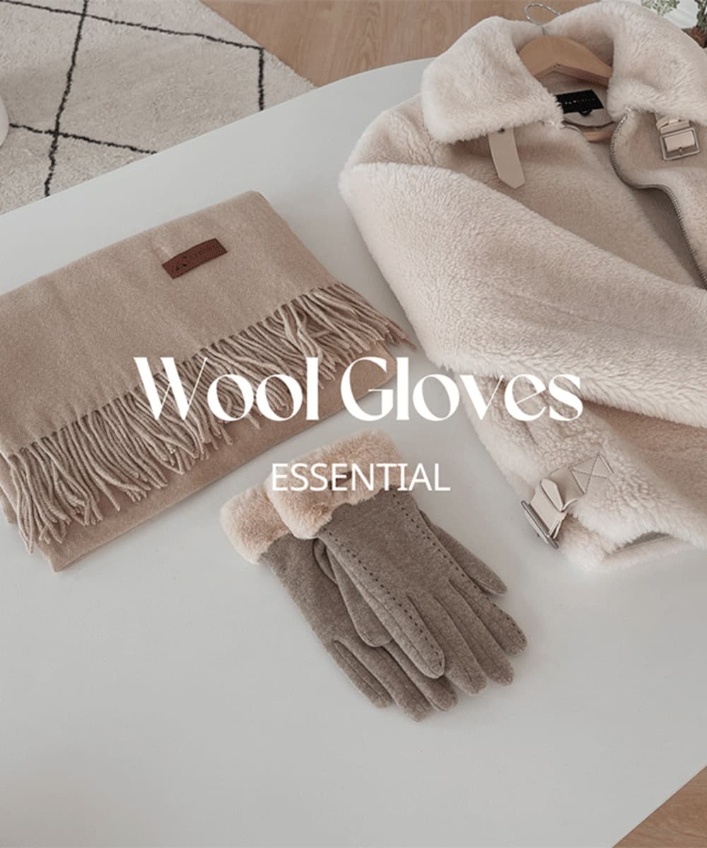 Wool 70% Touch Screen Mink Gloves