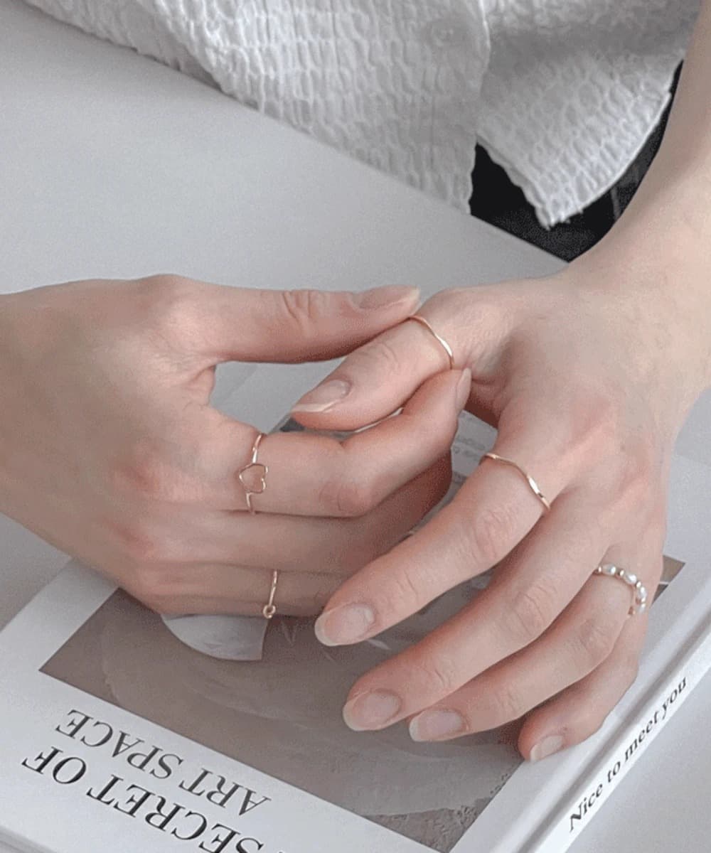 Slim Pearl Layered Ring Set (2 Colors)