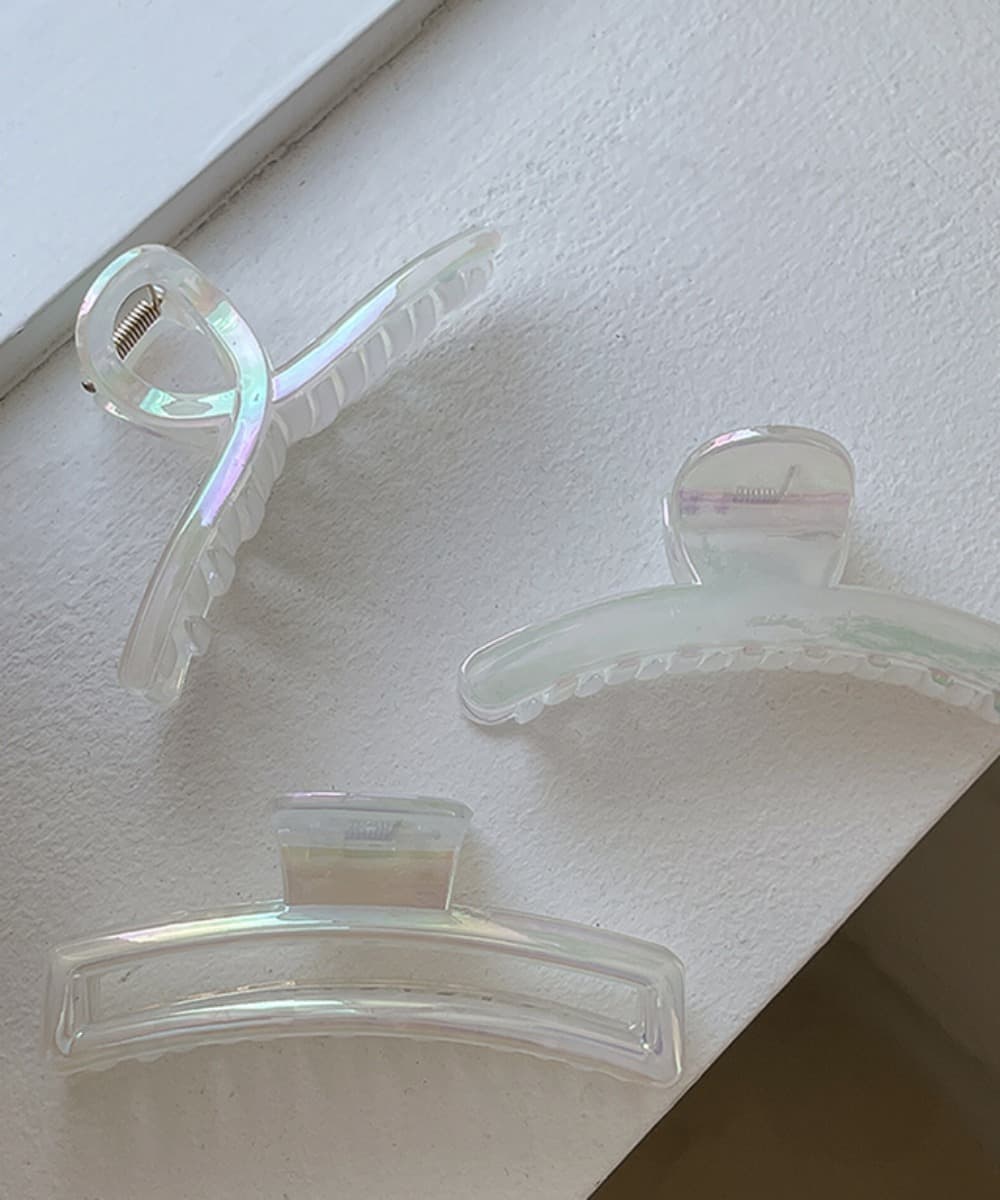 Hologram Aurora Bun Hair Claw Clip Set