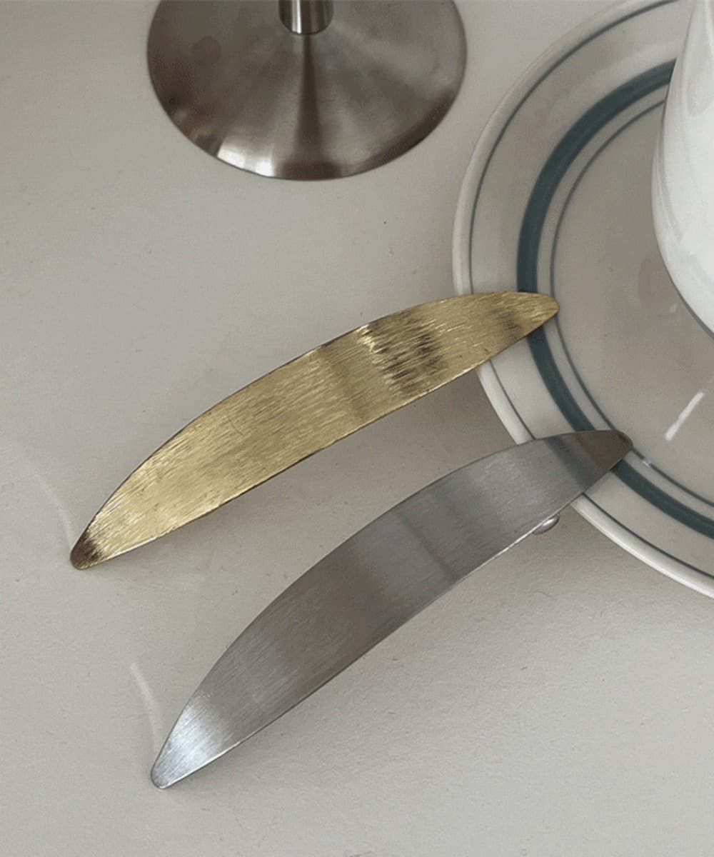 Matte Metal Round Half-moon Hair Pins
