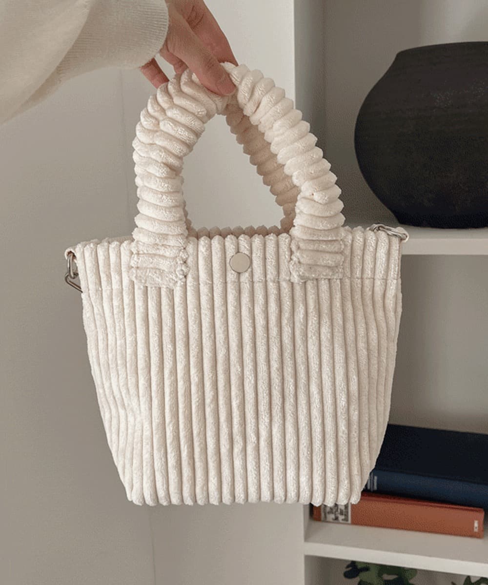 Candy Corduroy Gold Chain Tote Crossbody Bag