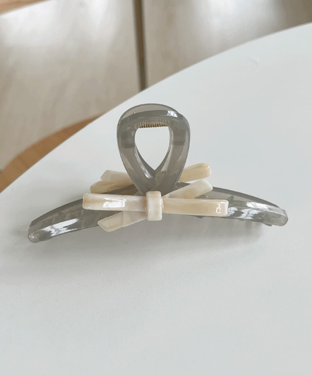 Ribbon Embellished Acrylic Hair Claw Clip