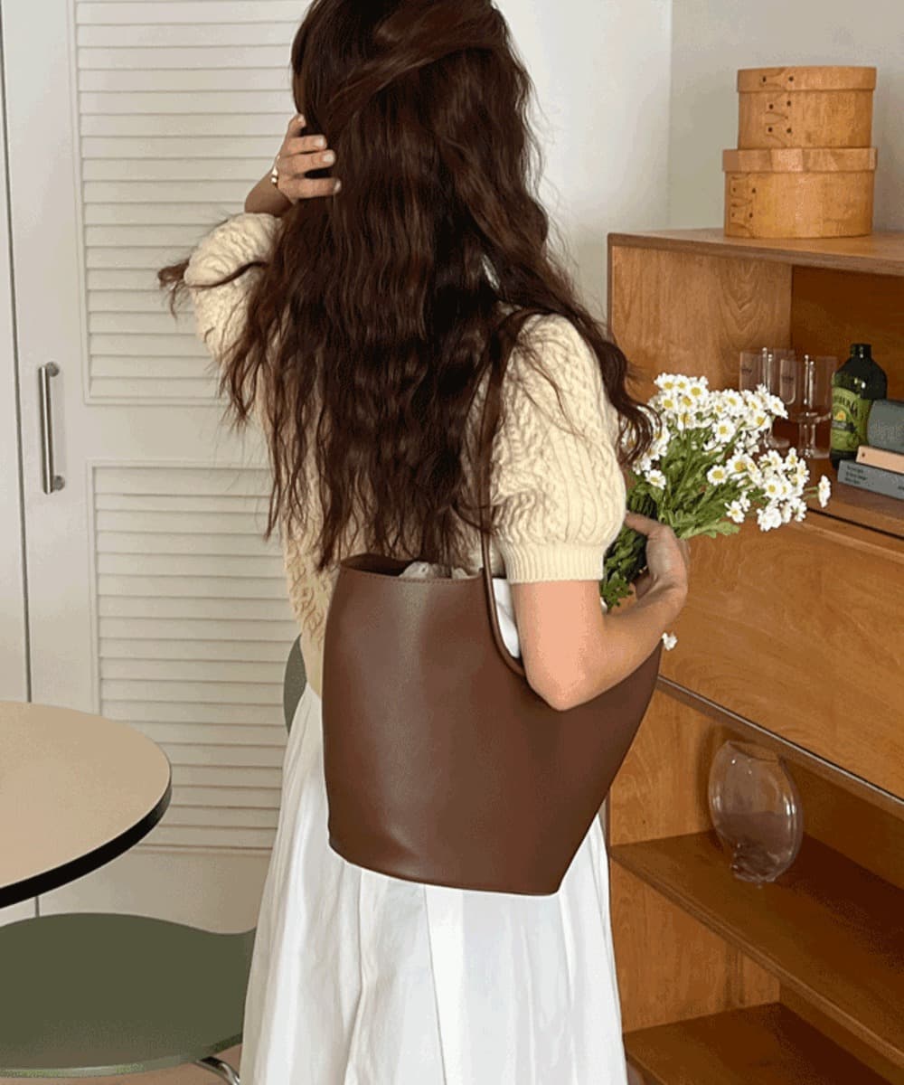 Autumn Half Moon U Leather Shoulder Bag Tote Shopper Big Bag