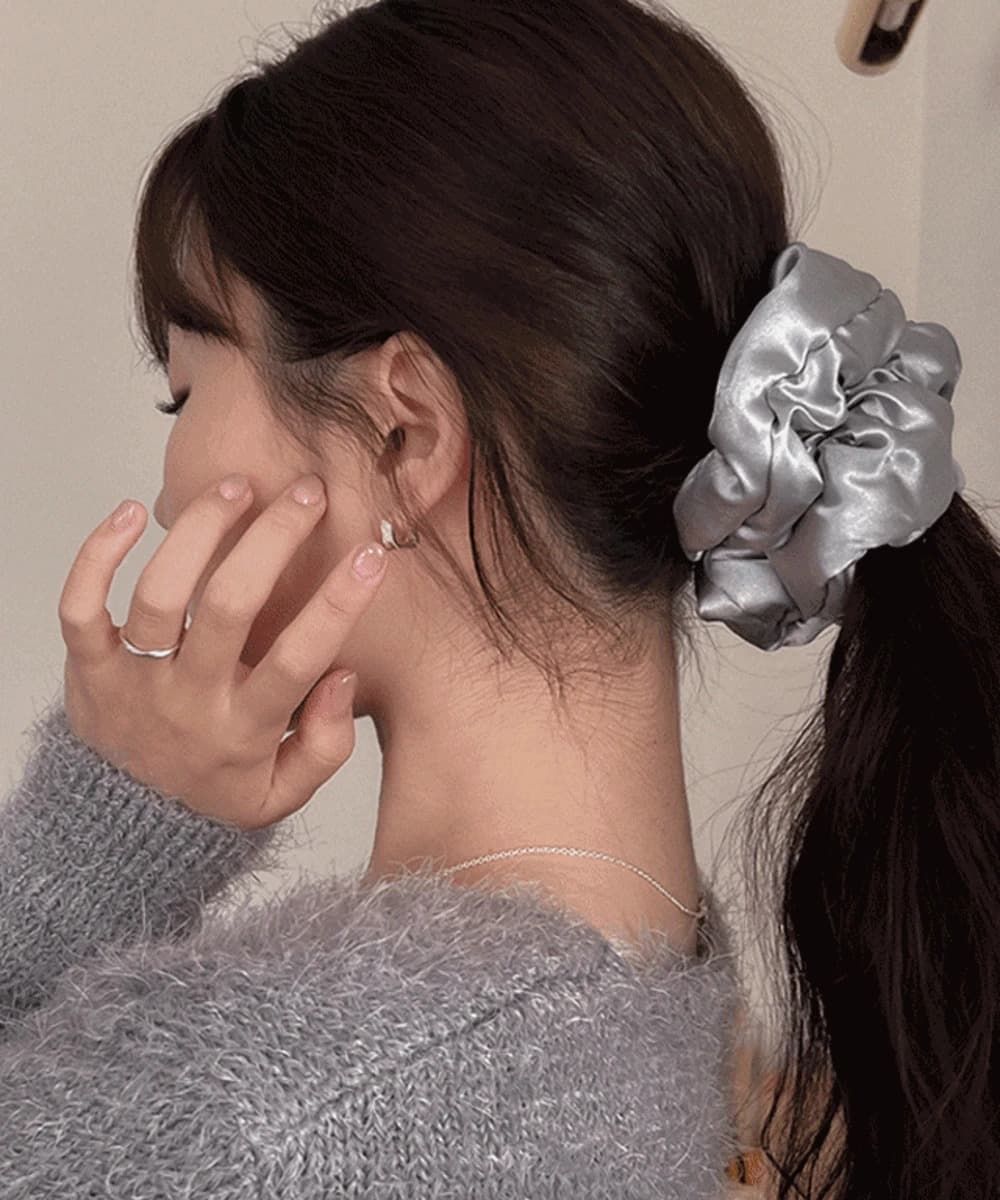 Puff Satin Band Scrunchie Hair Tie Headband