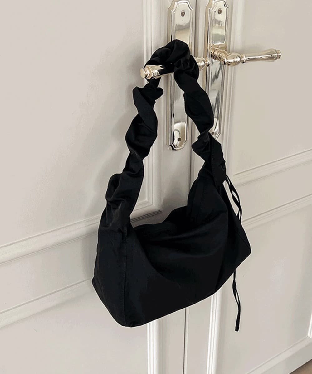 Drawstring Nylon Shoulder Bag