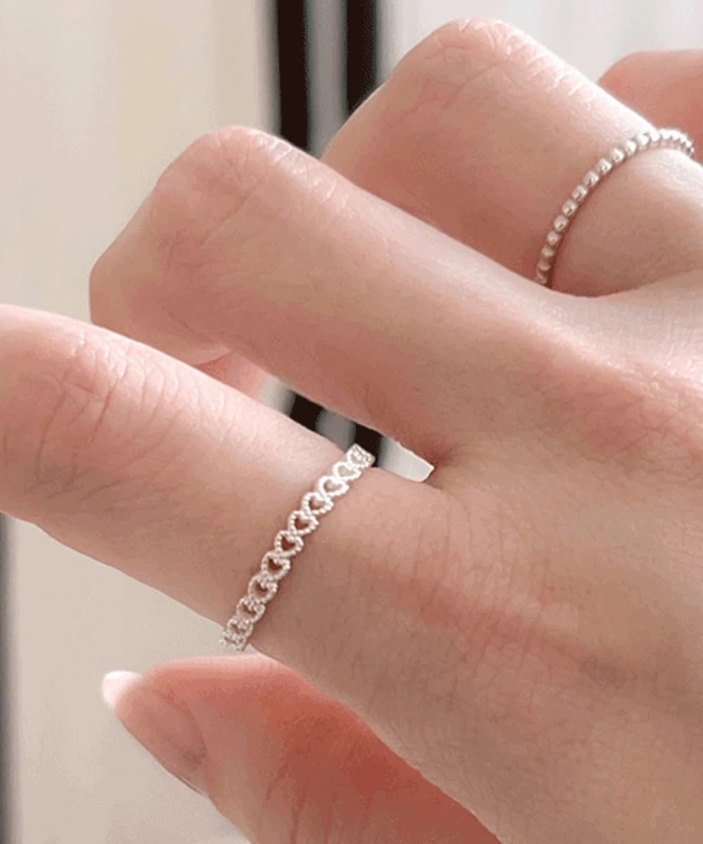 Delicate Mini Heart 925 Silver Open Ring