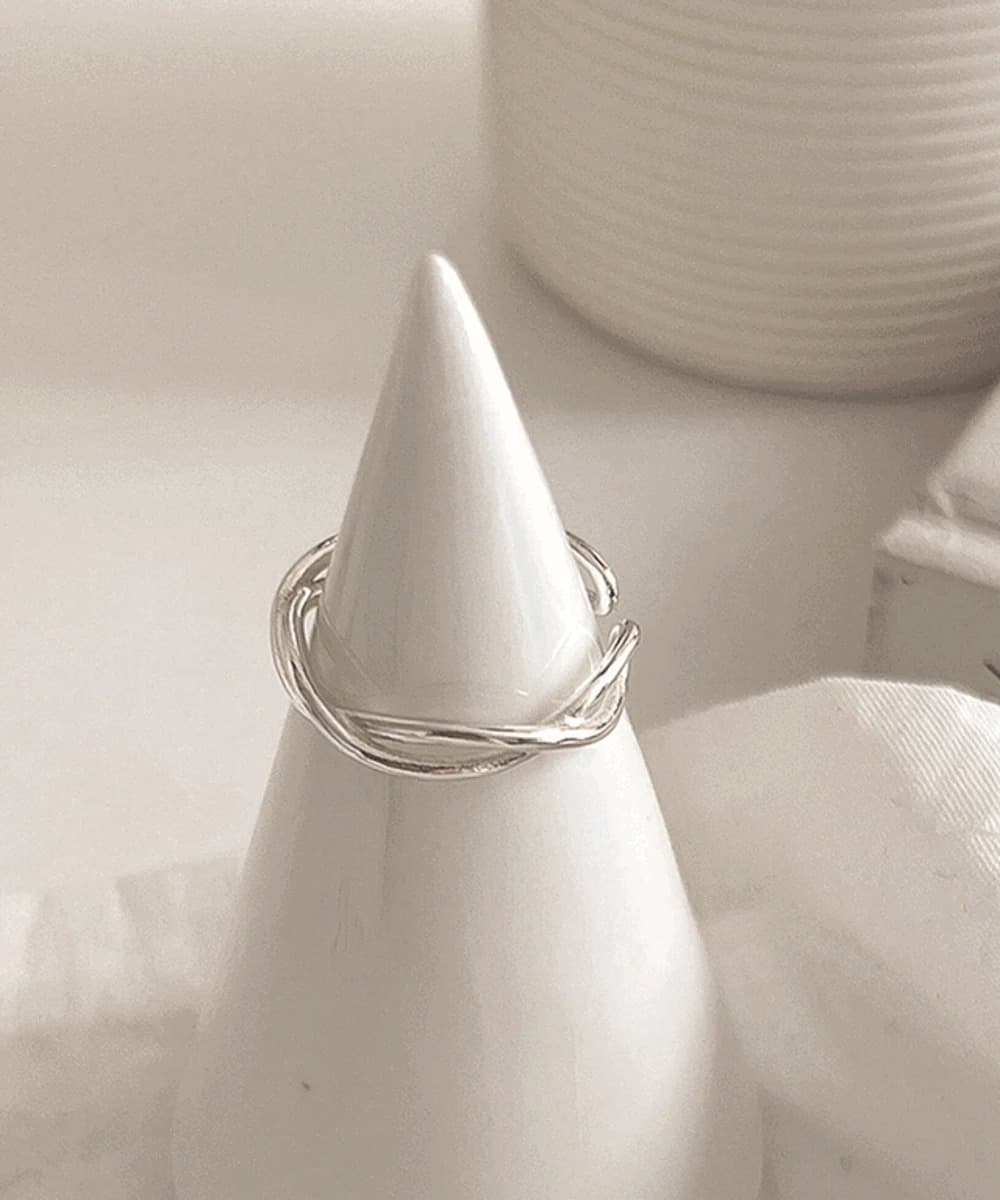 Twisted Wave 925 Silver Open Ring
