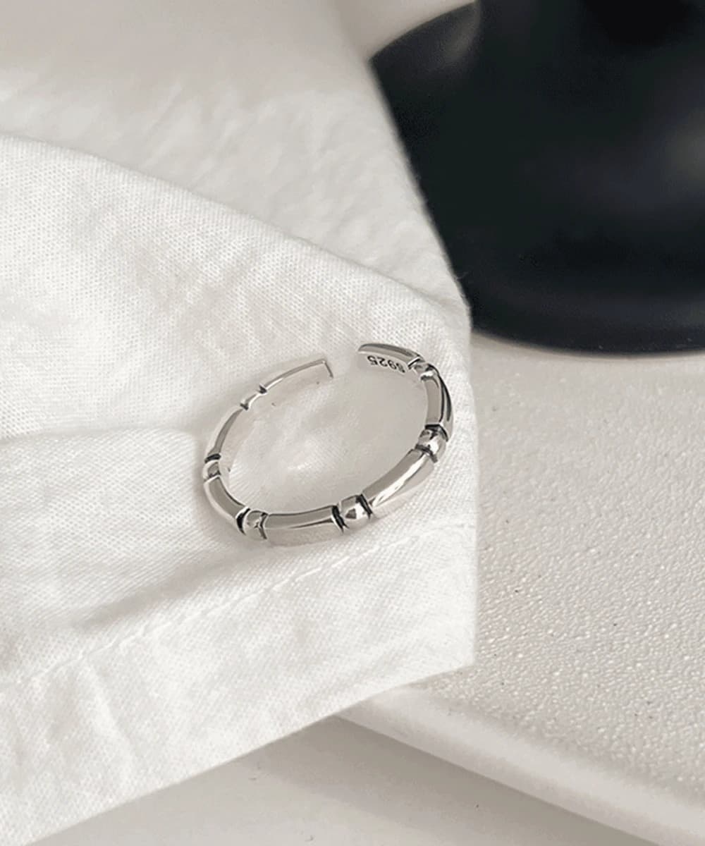 Segment Oiled 925 Sterling Silver Open Ring
