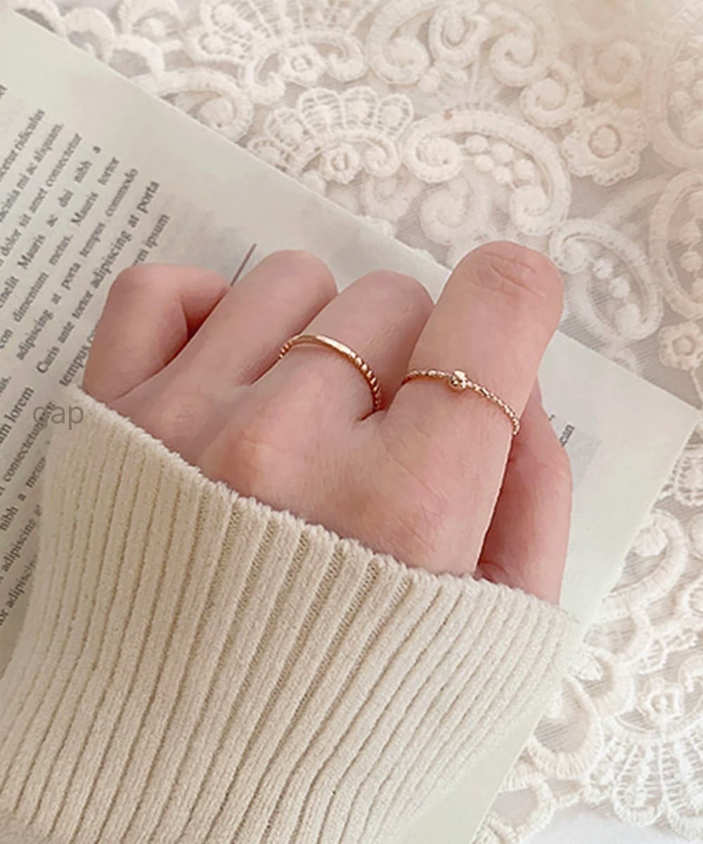 3mm Ball Cut Silver Ring (2 Colors)