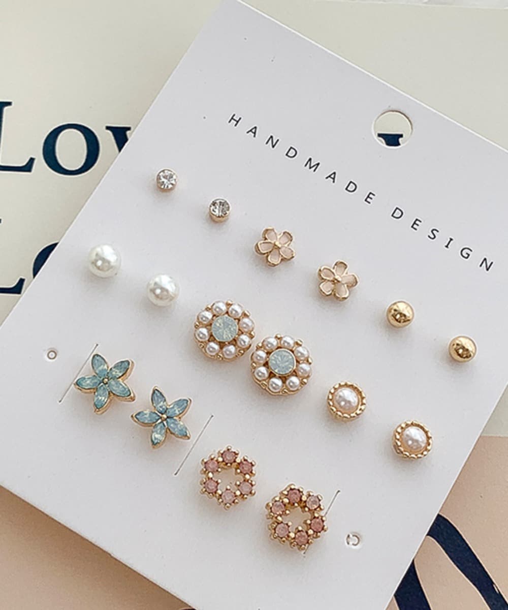 FLORAL BEAM TI POST Earrings Set